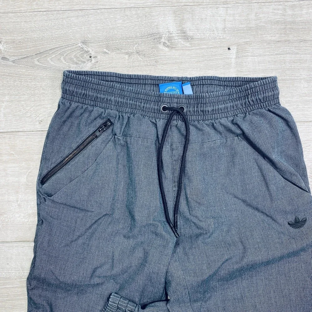 Adidas Pants Mens Large Gray‎ Jogger Track Sweatpants Trefoil Logo Zip Cuff